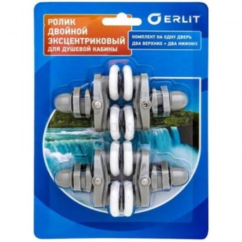 Ролики ERLIT 25 мм эксцентрик одинарные комплект на дверь, блистер Ролики ERLIT 25 мм эксцентрик одинарные комплект на дверь, блистер